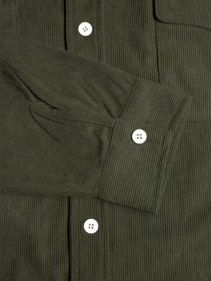 Camisa El Estanciero · Pana Canalada con Paneles de Cuero